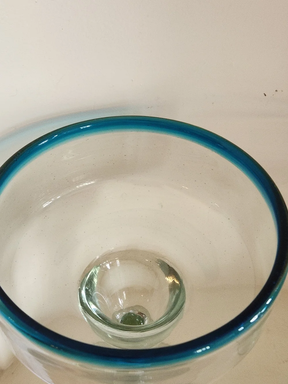 Blue-Rim Margarita Glasses - Unbranded Set of 2